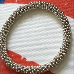 Authentic silver small beaded bangle